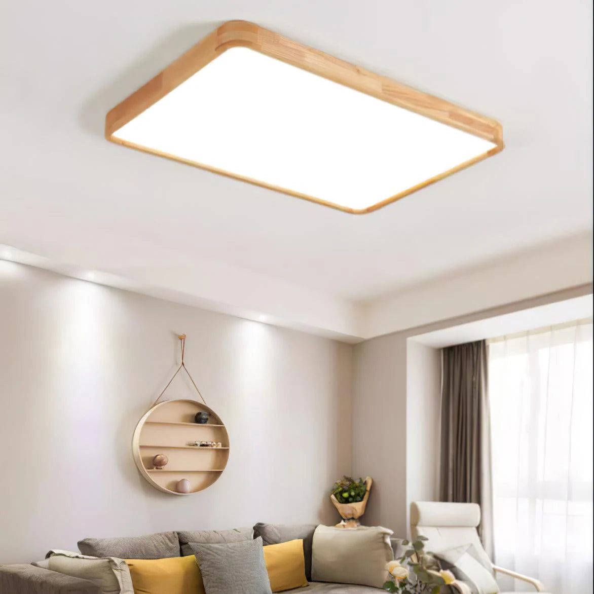 Sqare Wooden Ceiling Light