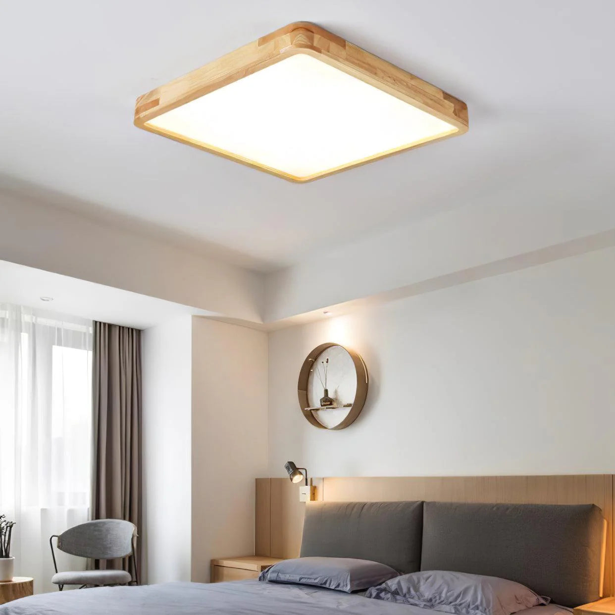 Sqare Wooden Ceiling Light