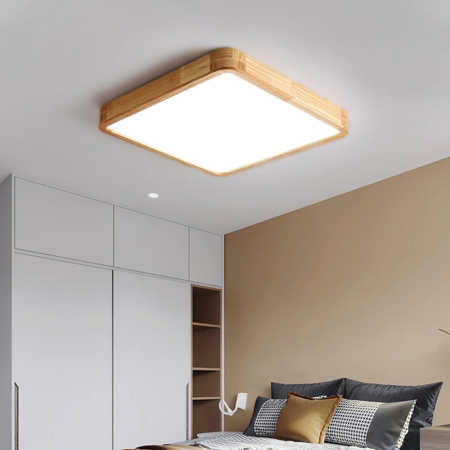 Sqare Wooden Ceiling Light