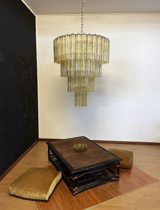 Vintage Murano Amber Tubes Chandelier