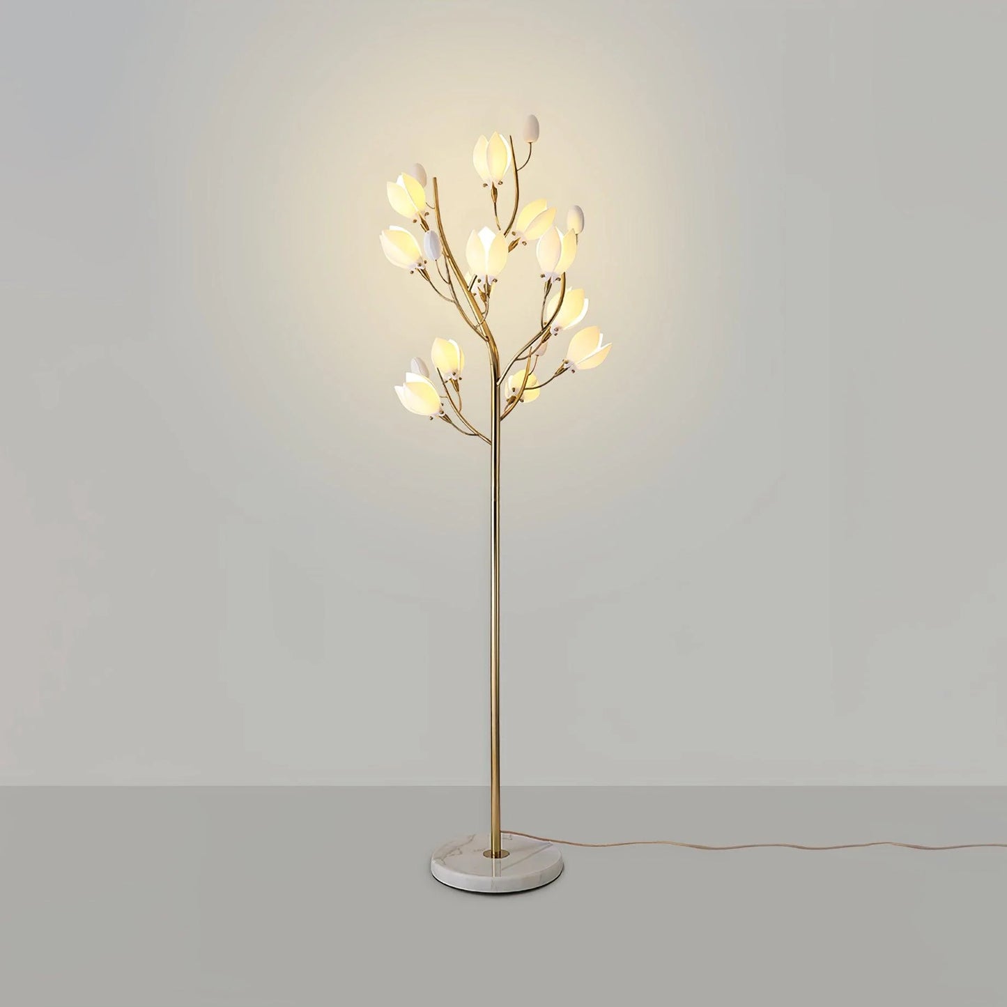 Porcelain Magnolia Floor Lamp