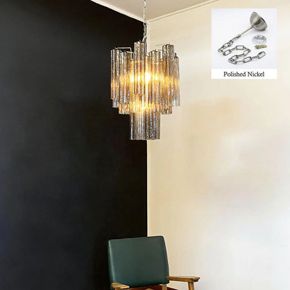 Fantastic Smoked Murano Tube Chandelier
