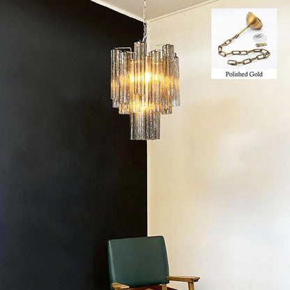 Fantastic Smoked Murano Tube Chandelier