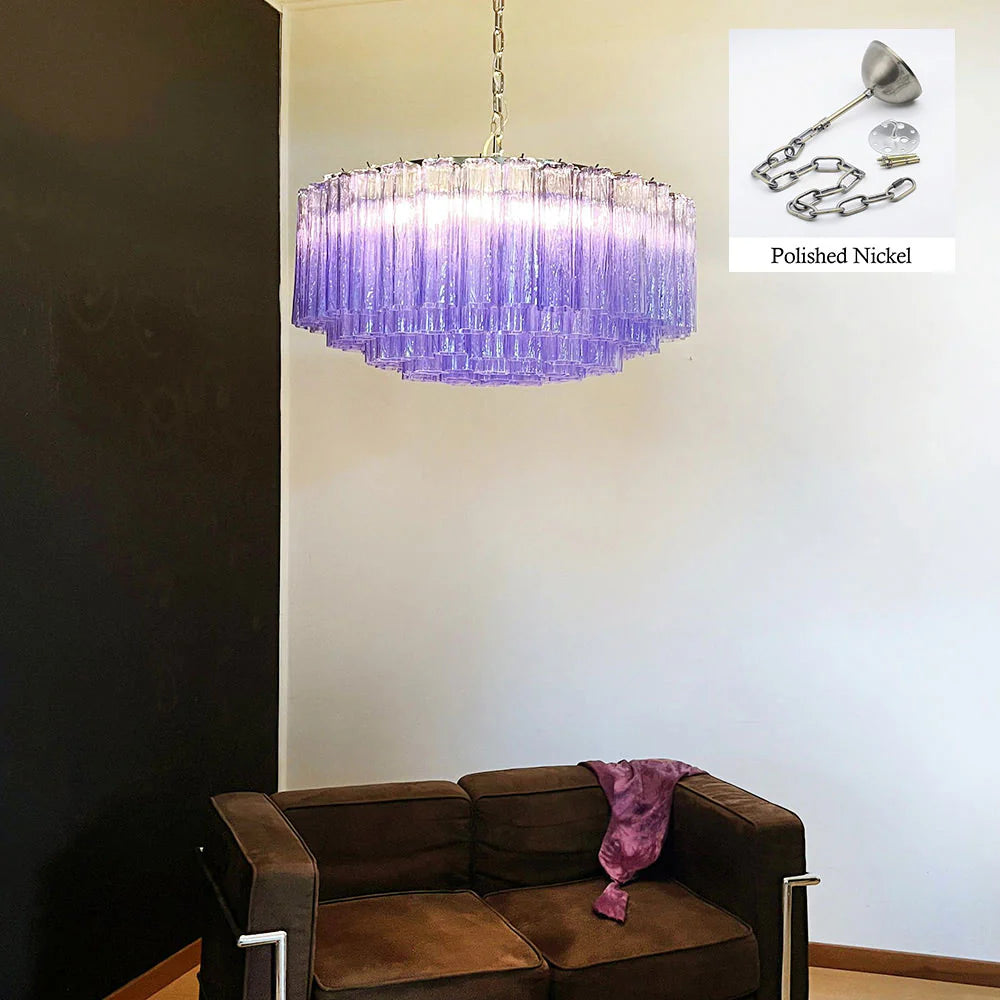 Murano Large Amethyst Tube Chandelier