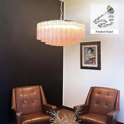 Murano Large Pink Tube Chandelier