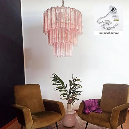 Murano Pink Tubes Chandelier