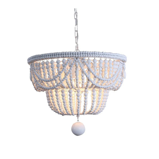 Bordeaux Wood Bead Chandelier
