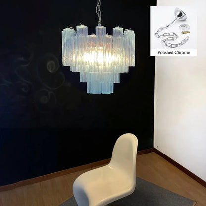 Fantastic Murano Blue Tubes Chandelier