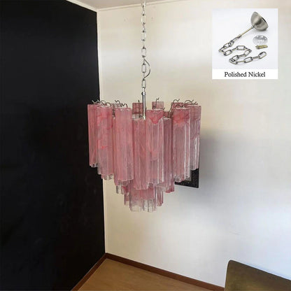 Pink Murano Tubes Chandelier