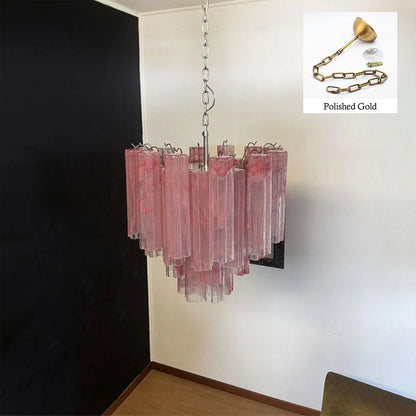 Pink Murano Tubes Chandelier
