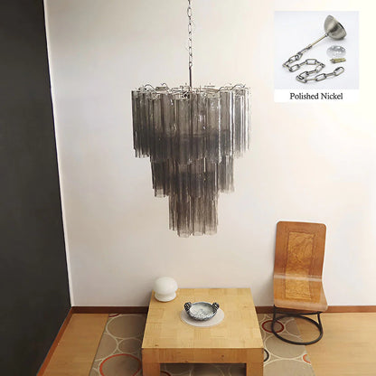 Elegant Smoke Murano Tube Chandelier