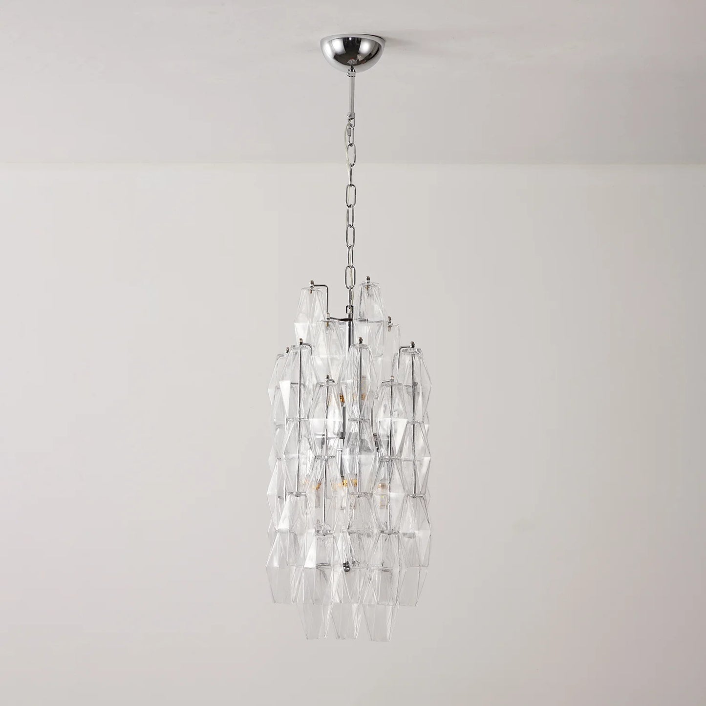 Amber Prism Long Chandelier