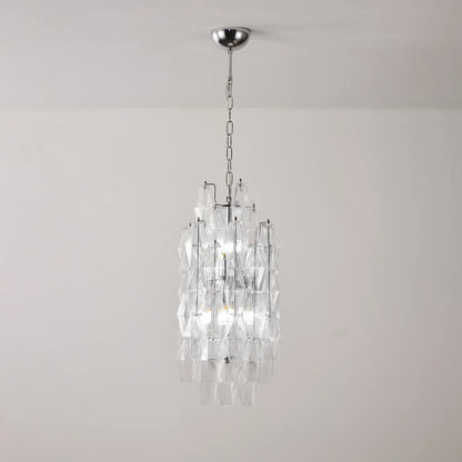 Amber Prism Long Chandelier