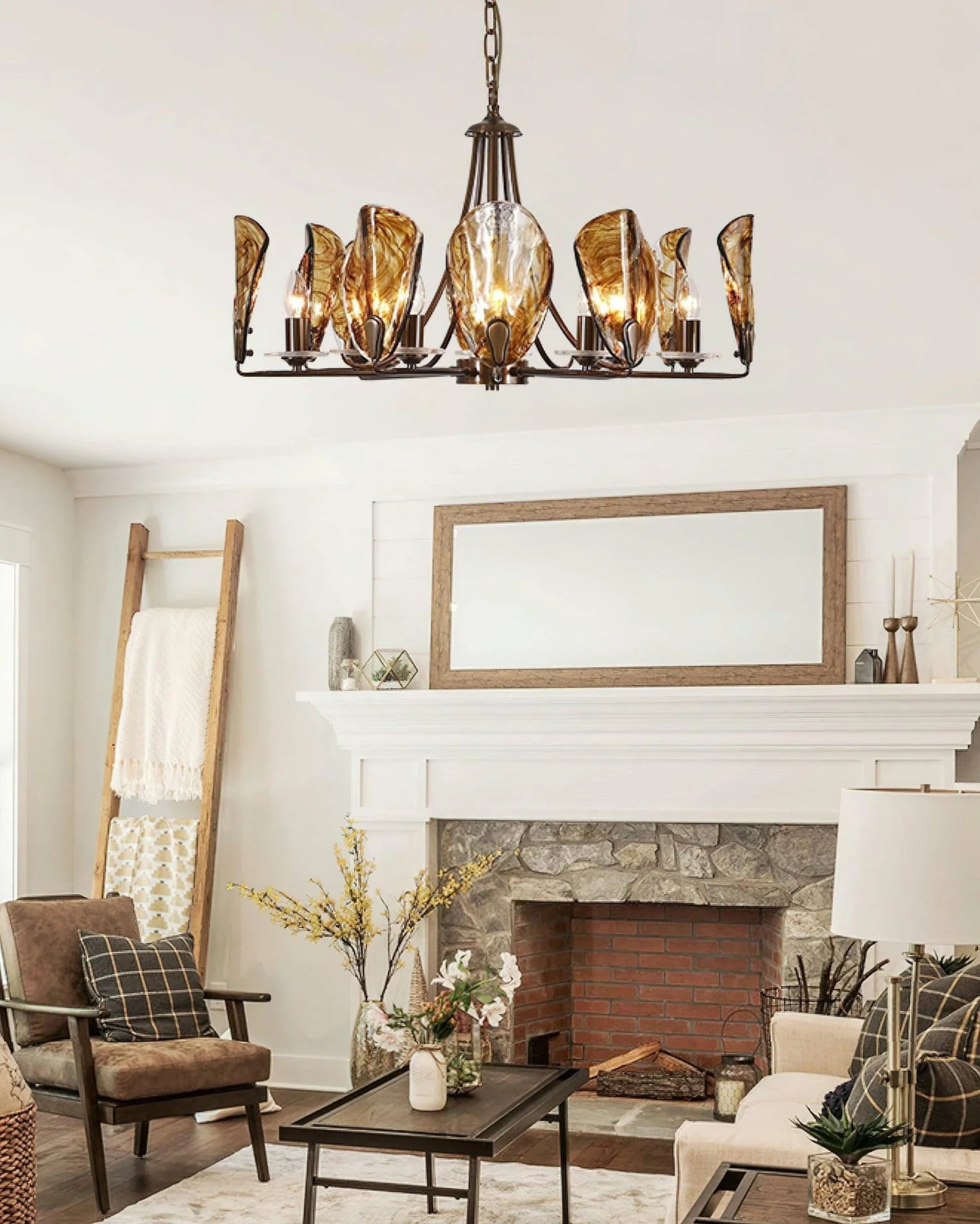 Amber Shell Chandelier