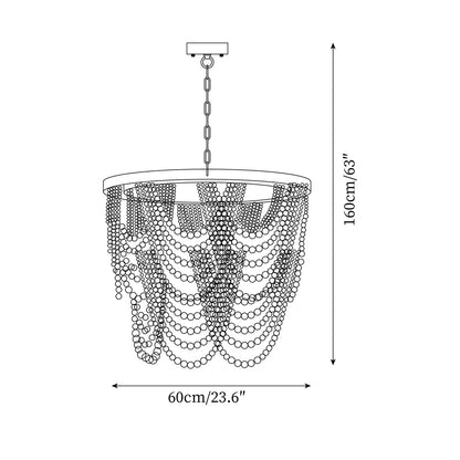 Amelia Wood Bead Chandelier
