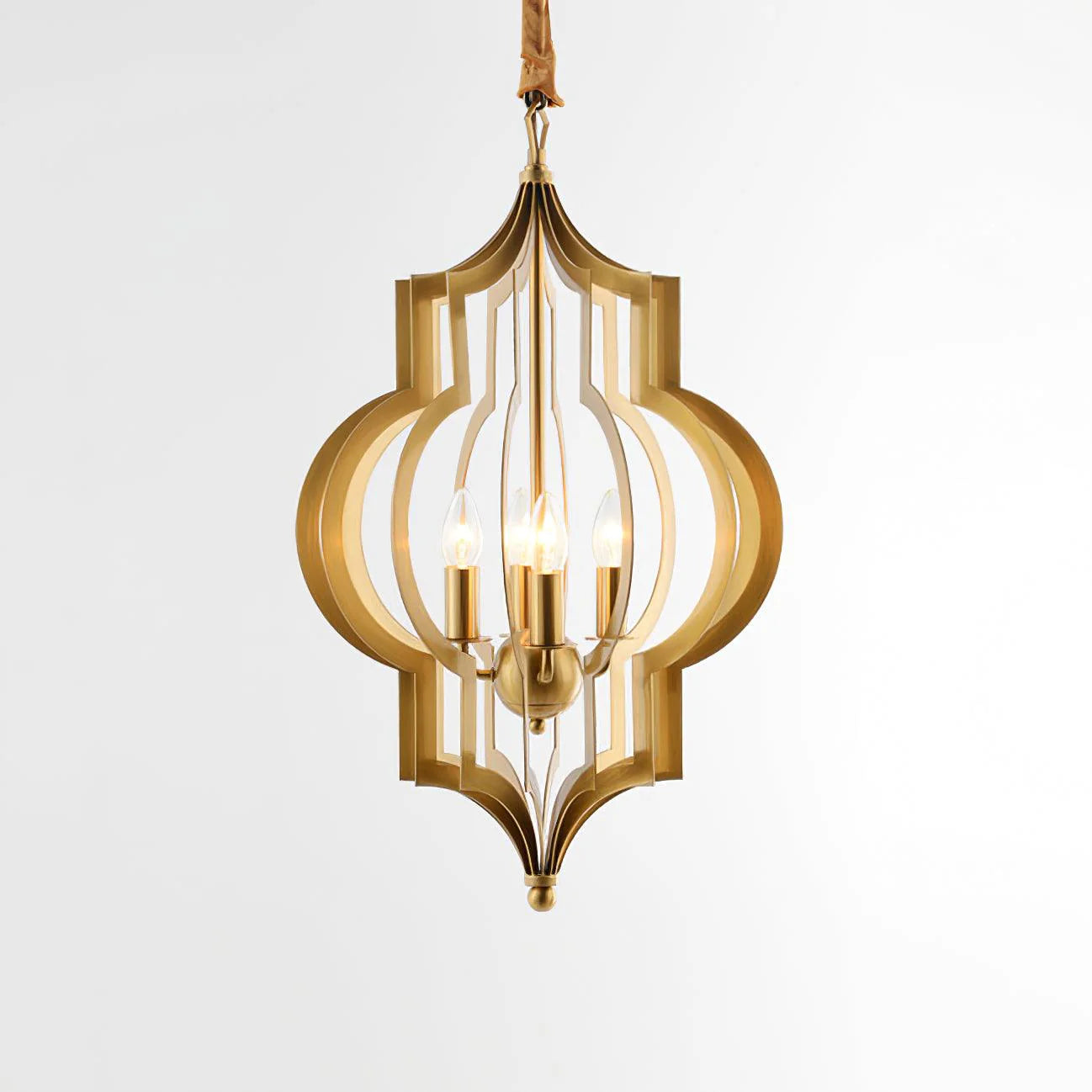 Antique Gold Leaf Lantern Chandelier