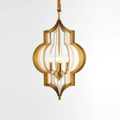 Antique Gold Leaf Lantern Chandelier