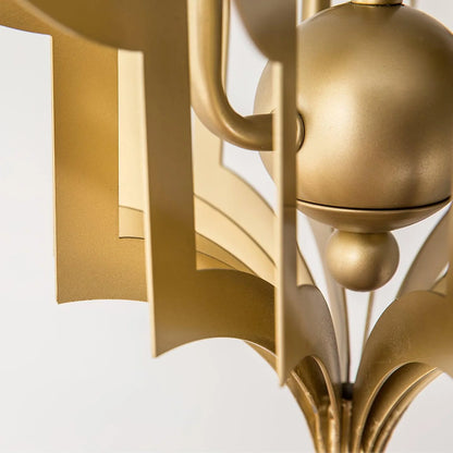 Antique Gold Leaf Lantern Chandelier