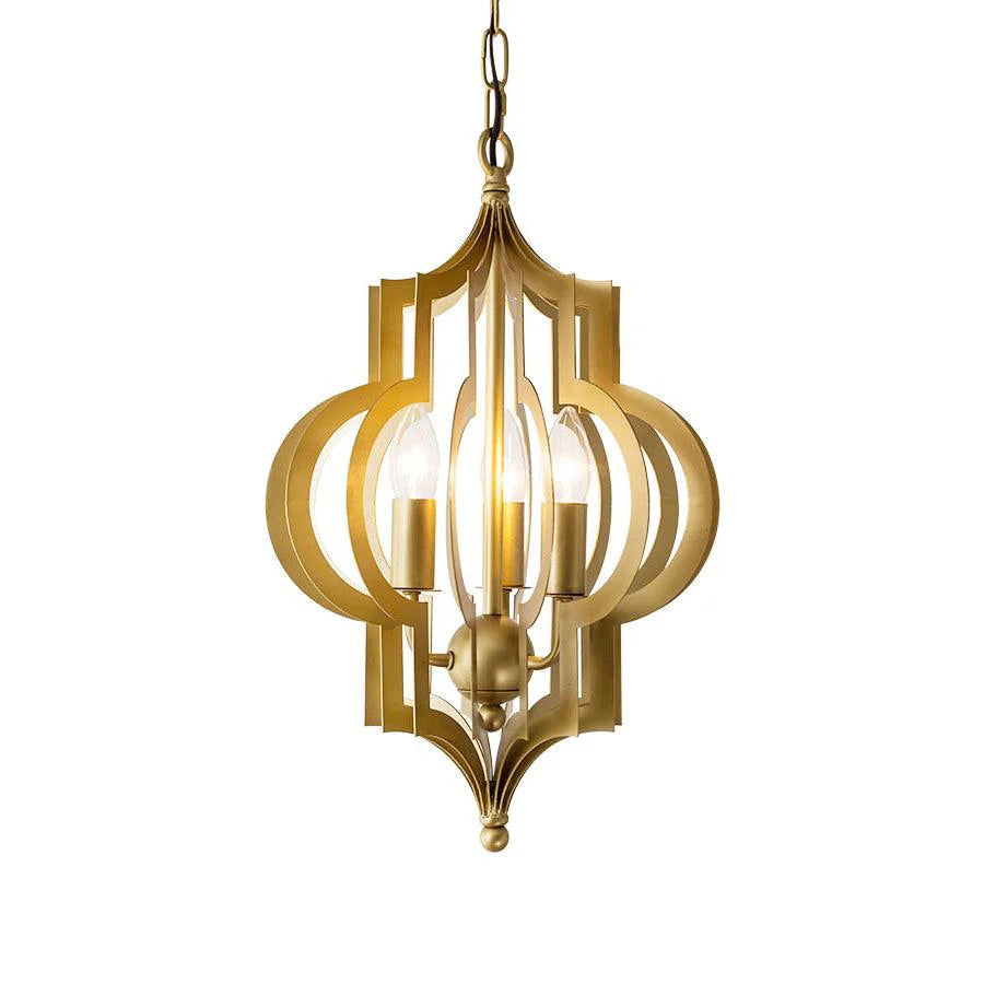 Antique Gold Leaf Lantern Chandelier