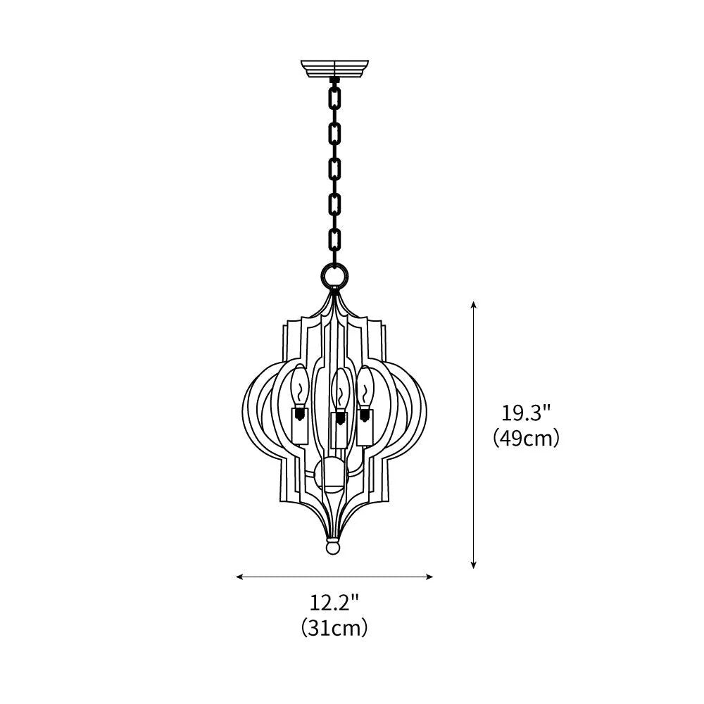 Antique Gold Leaf Lantern Chandelier