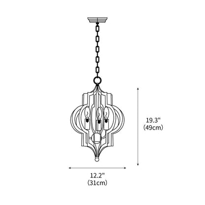 Antique Gold Leaf Lantern Chandelier