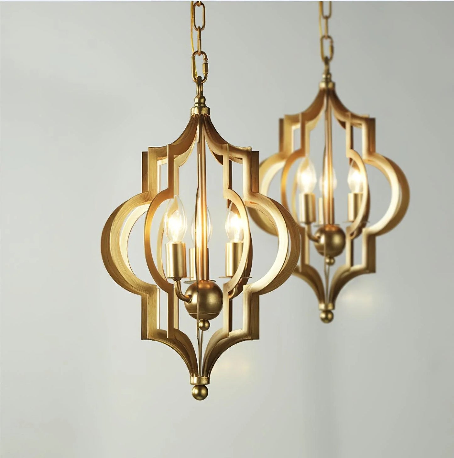 Antique Gold Leaf Lantern Chandelier