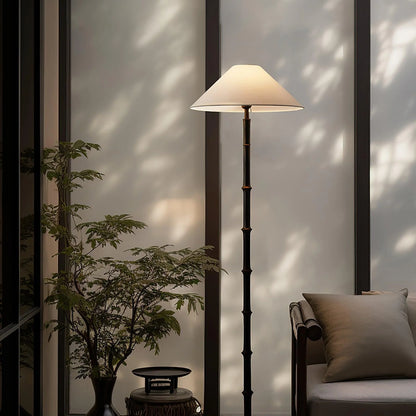 Black Bamboo Floor Lamp