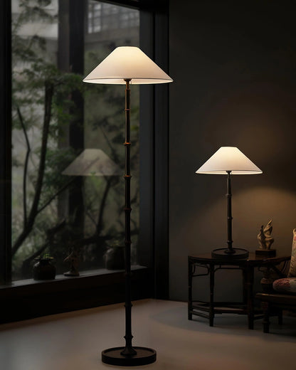 Black Bamboo Floor Lamp