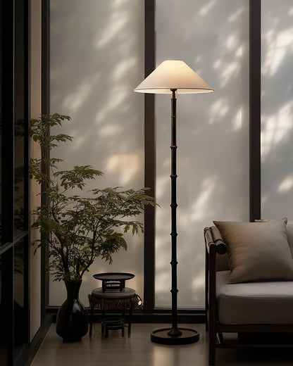 Black Bamboo Floor Lamp