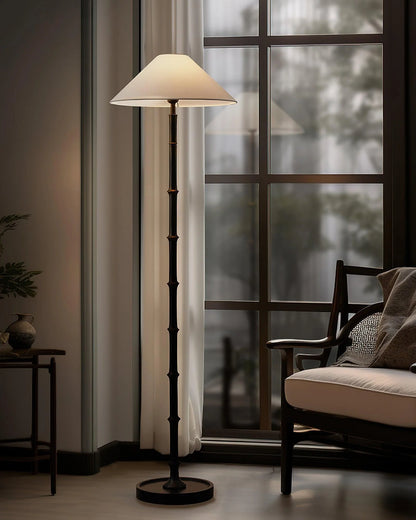 Black Bamboo Floor Lamp