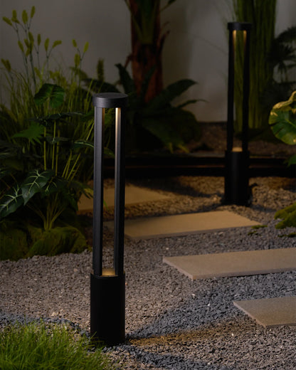 Black Cylindrical Garden Outdoor Light