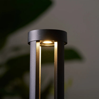 Black Cylindrical Garden Outdoor Light