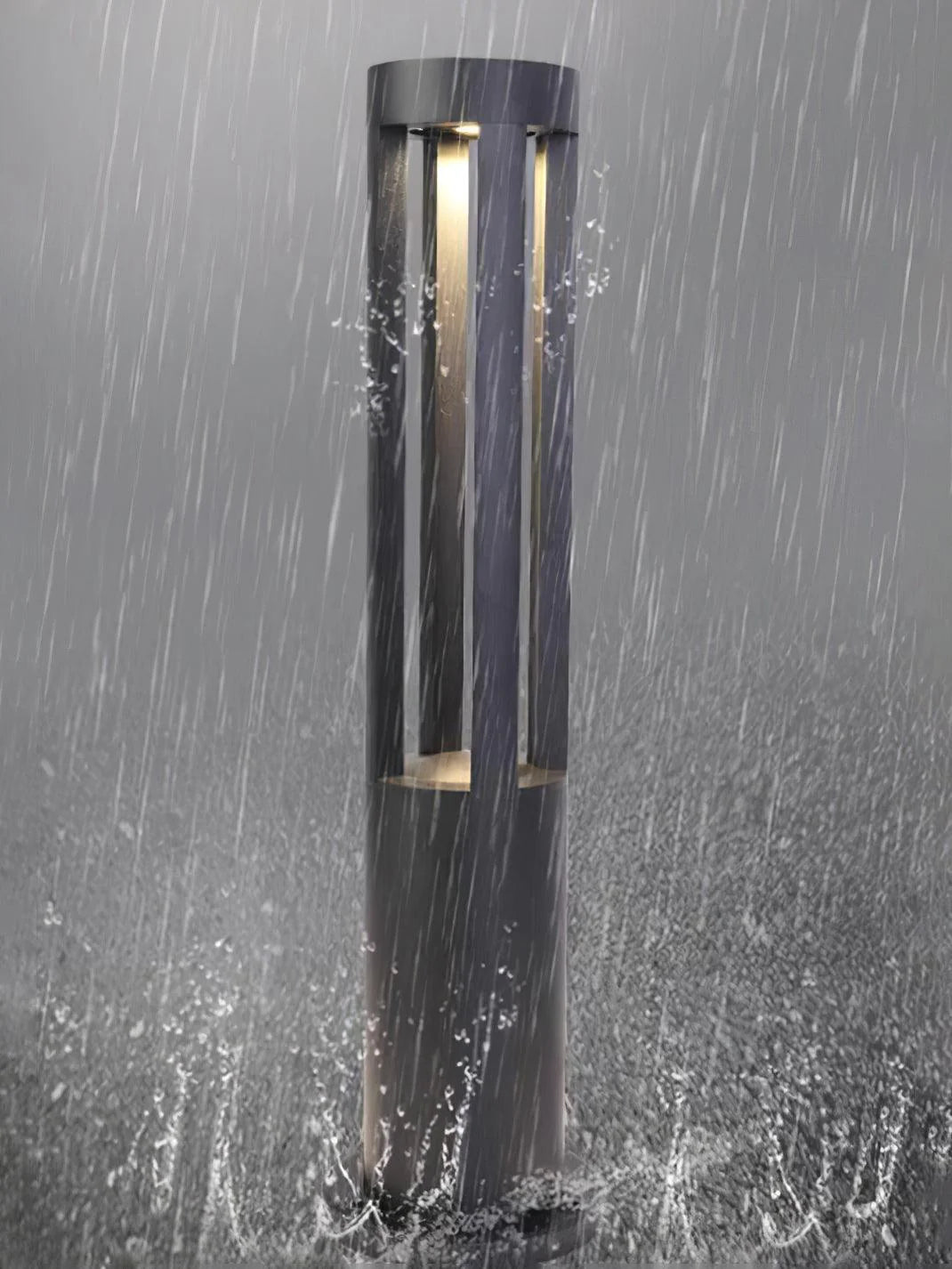 Black Cylindrical Garden Outdoor Light