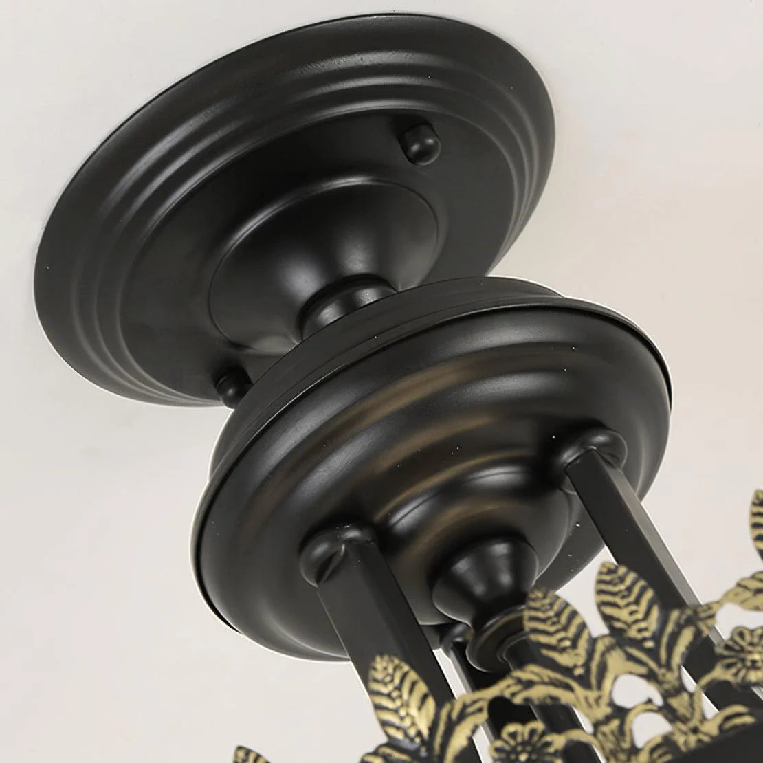 Black Vintage Bowl Frosted Glass Ceiling Light