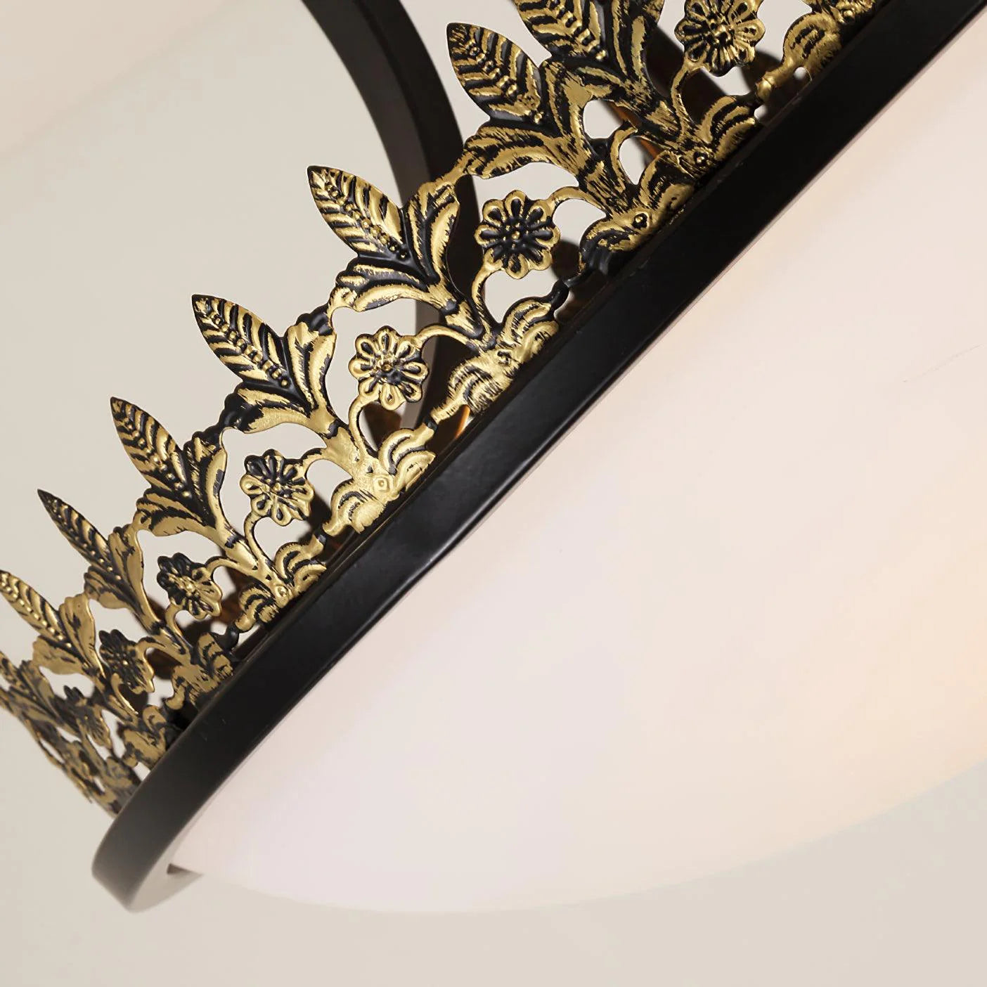 Black Vintage Bowl Frosted Glass Ceiling Light