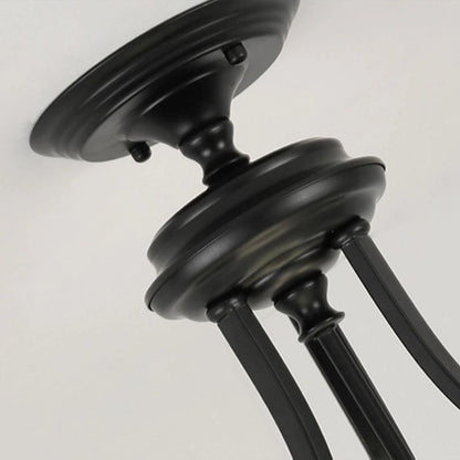 Black Vintage Bowl Frosted Glass Ceiling Light