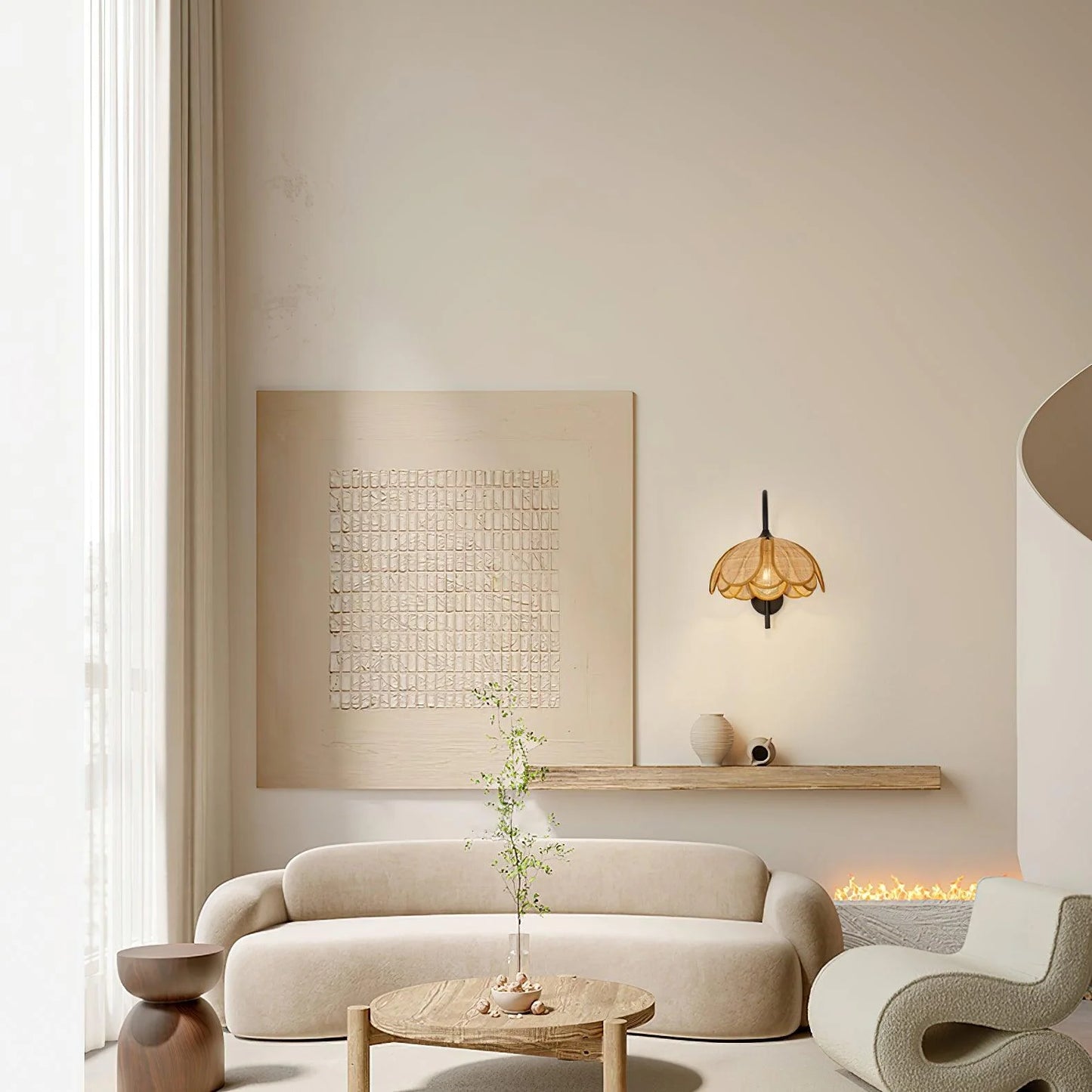 Bloom Rattan Wall Lamp