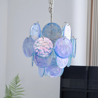 Blue Vistosi Disc Chandelier