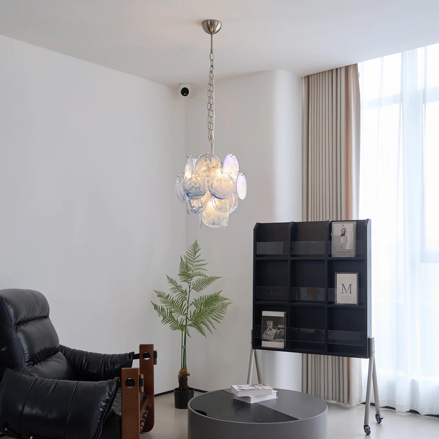 Blue Vistosi Disc Chandelier