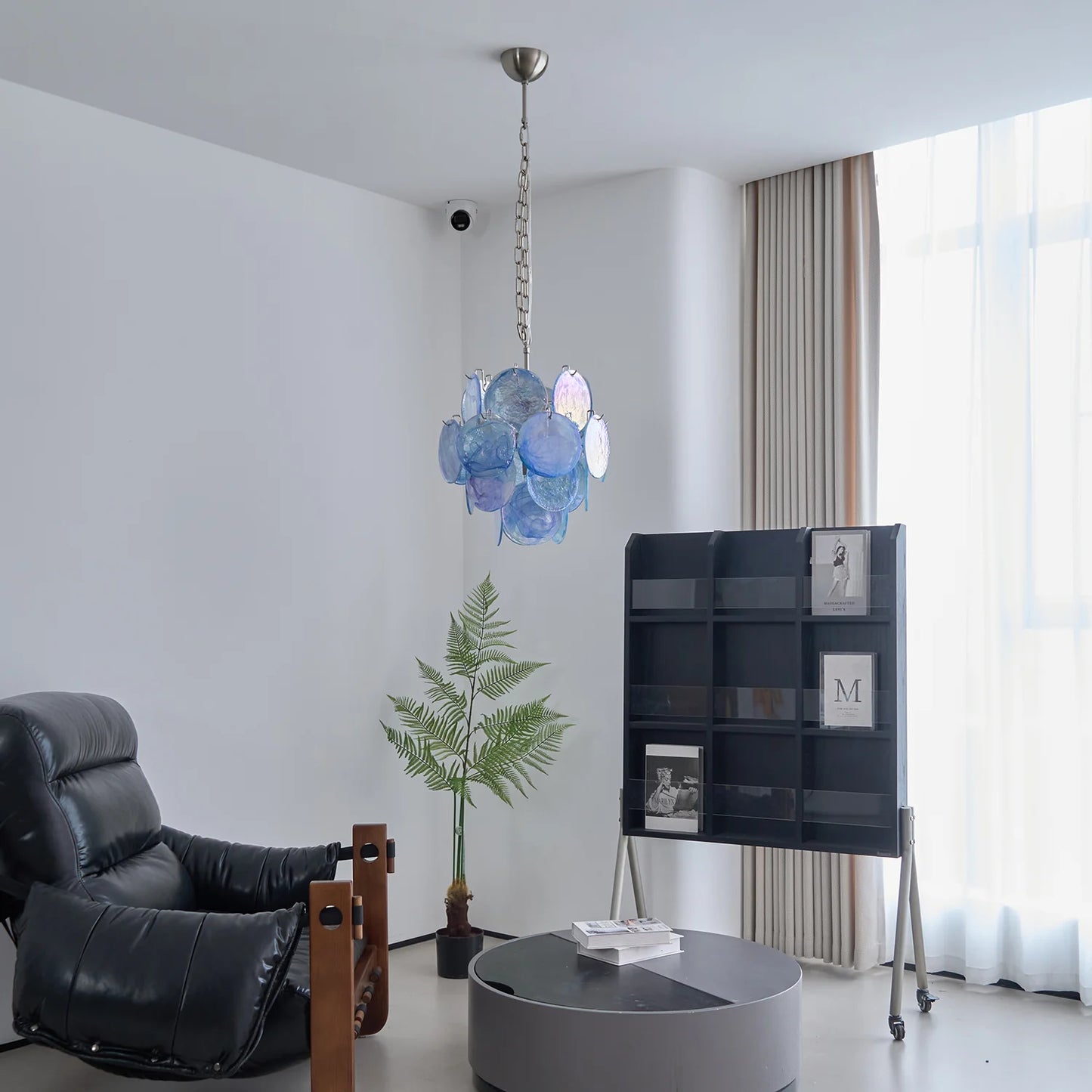 Blue Vistosi Disc Chandelier