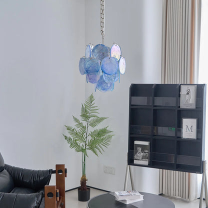 Blue Vistosi Disc Chandelier