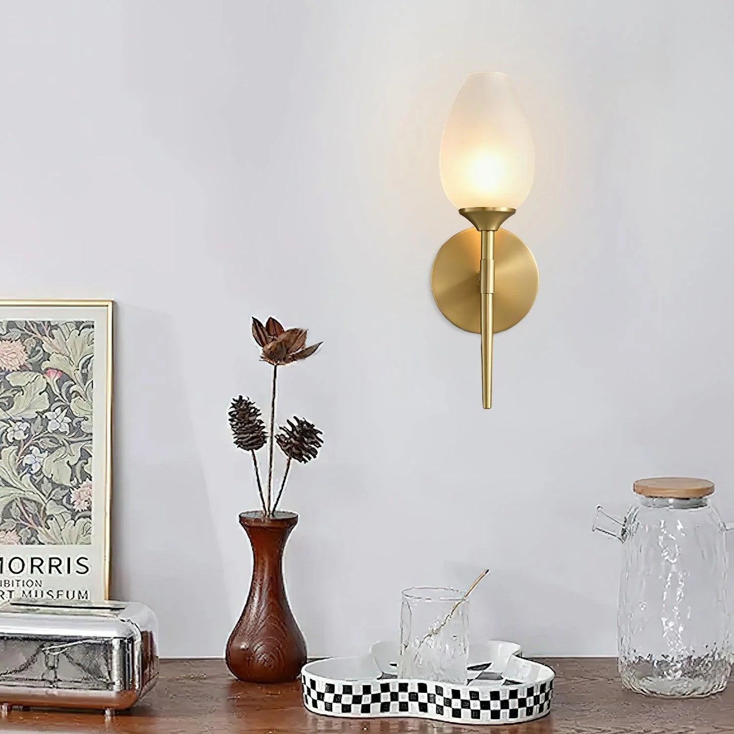 Brass Blossom Wall Light