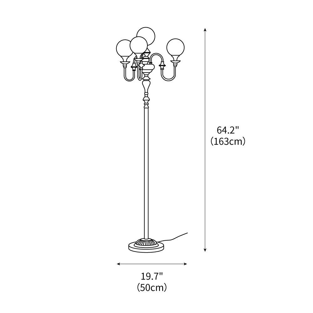 Brass Candelabra Floor Lamp