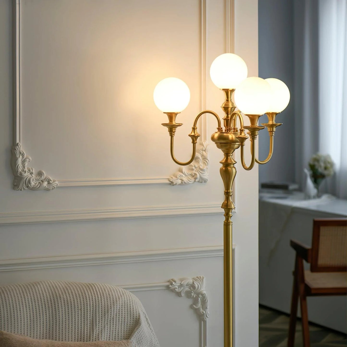 Brass Candelabra Floor Lamp