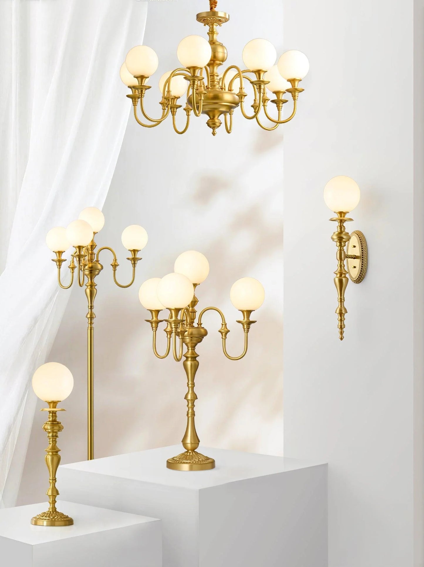 Brass Candelabra Floor Lamp