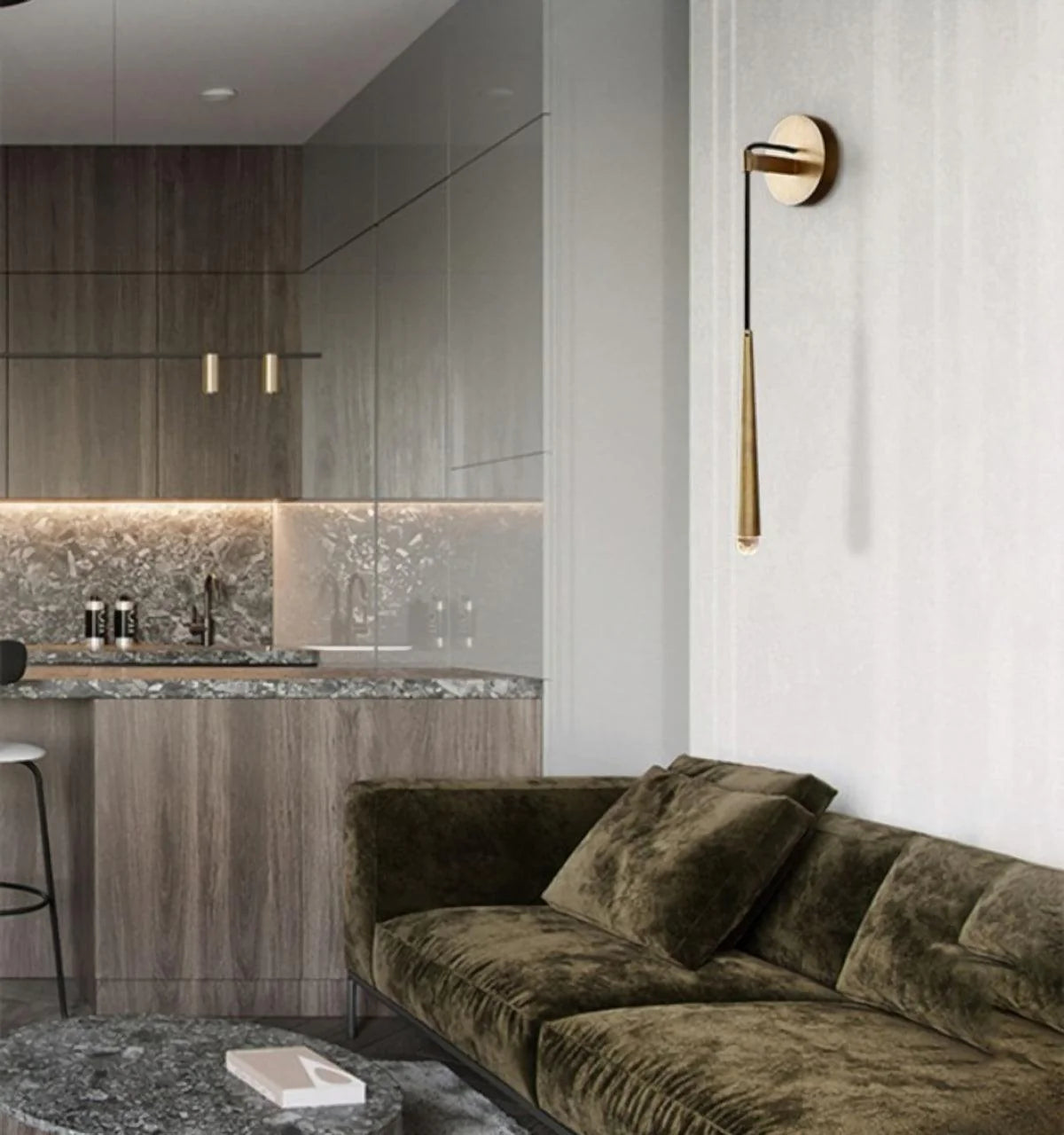 Brass Cone Wall Lamp