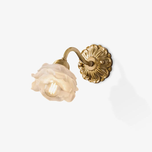 Brass Rose Wall Lamp
