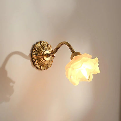 Brass Rose Wall Lamp