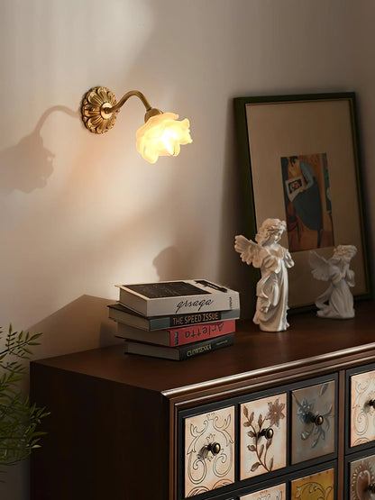 Brass Rose Wall Lamp