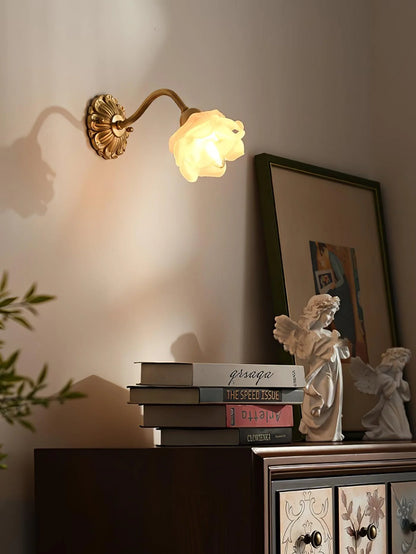 Brass Rose Wall Lamp